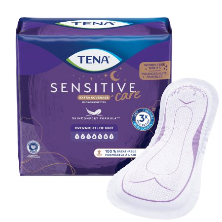 TENA® Sensitive Care Extra Coverage 16 Inch Length Heavy Absorbency Bladder Control Pad