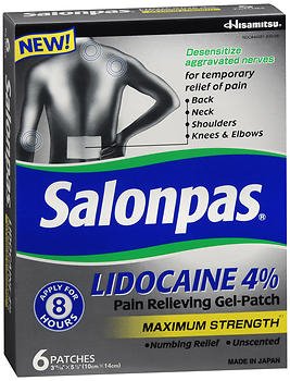 Salonpas® 4% Strength Lidocaine Topical Pain Relief Patch