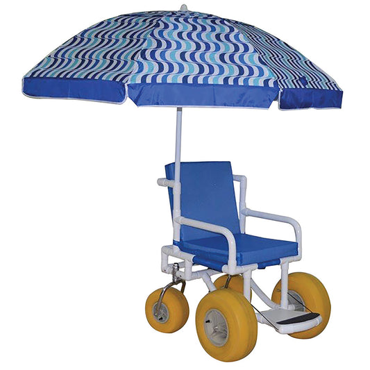 All Terrain Chair with Cushion Seat and Umbrella