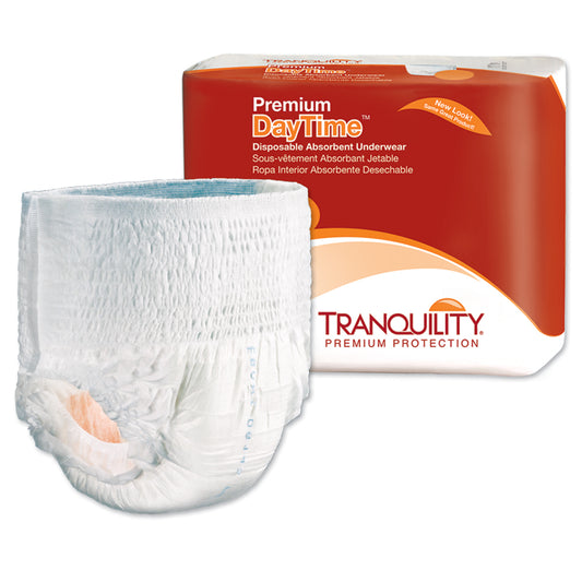 Tranquility® Premium DayTime™ Underwear provides enhanced discretion with a slimmer profile than its OverNight™ counterpart  – now with the benefits of Air-Plus™ technology