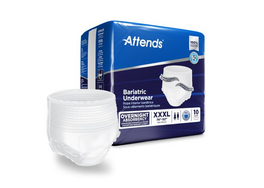 Unisex Adult Absorbent Underwear Attends® Bariatric Pull On with Tear Away Seams