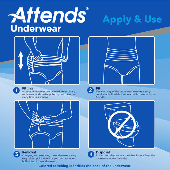 Unisex Adult Absorbent Underwear Attends® Bariatric Pull On with Tear Away Seams