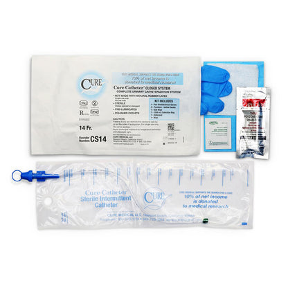 Cure Catheter® - Closed System / Unisex / Straight Tip with Kit