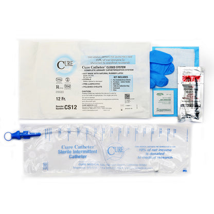 Cure Catheter® - Closed System / Unisex / Straight Tip with Kit