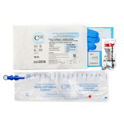 Cure Catheter® - Closed System / Unisex / Straight Tip with Kit