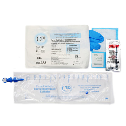 Cure Catheter® - Closed System / Unisex / Straight Tip with Kit