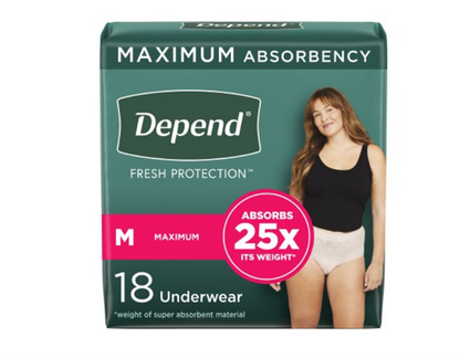 Female Adult Absorbent Underwear Depend® Fresh Protection Waistband Style Large Disposable Heavy Absorbency